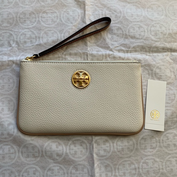 Tory Burch Handbags - Tory Burch Carson Color Block Wristlet New Ivory White Tan Suede